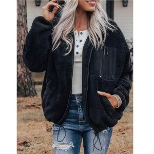 ❄NWT Fuzzy Fleece Bomber Jacket❄